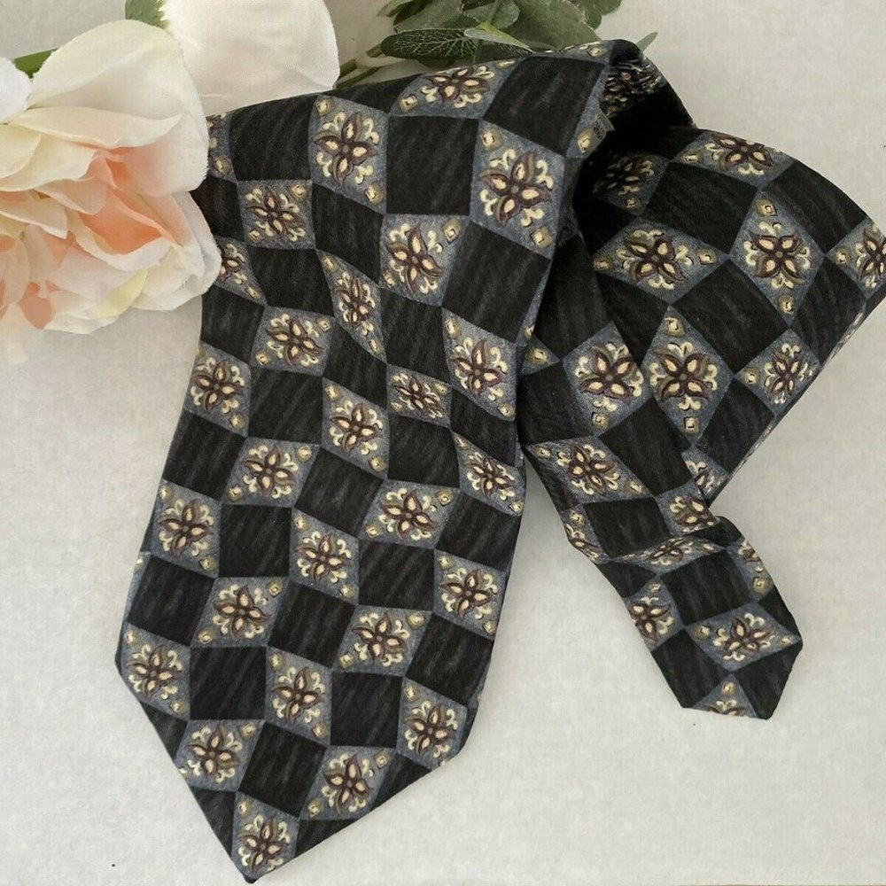 Vintage‎ Guy Laroche Diffusion 100% Silk Tie Black